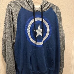 Avenger Blue and Gray Men's Hoodie Size 2XL